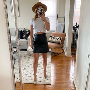 Black leather skirt